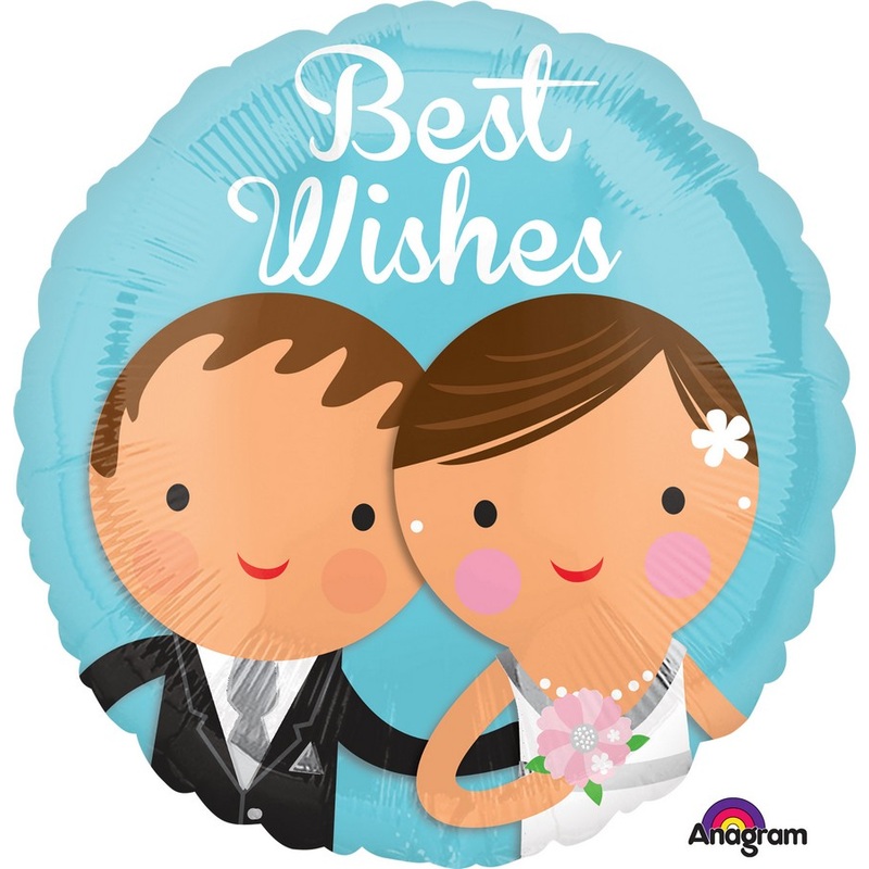 Wishes Wedding Couple Foil Balloon 45cm