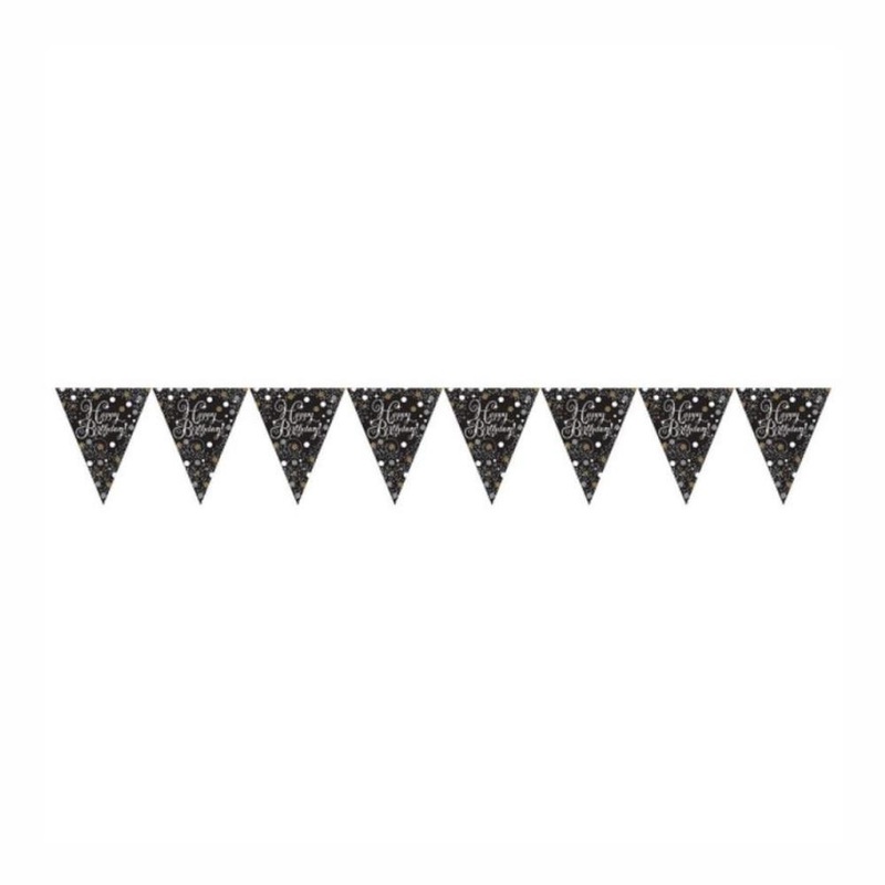 Gold Sparkling Celebrations Hbd Pennant Banner