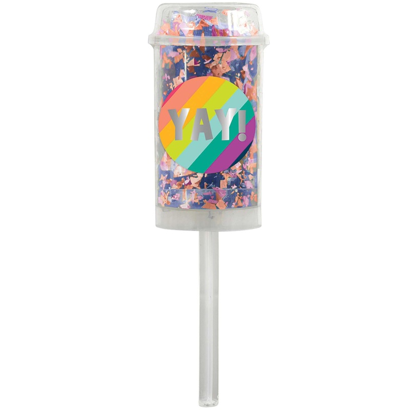 Multi Foil Push-Up Confetti Poppers 2pcs