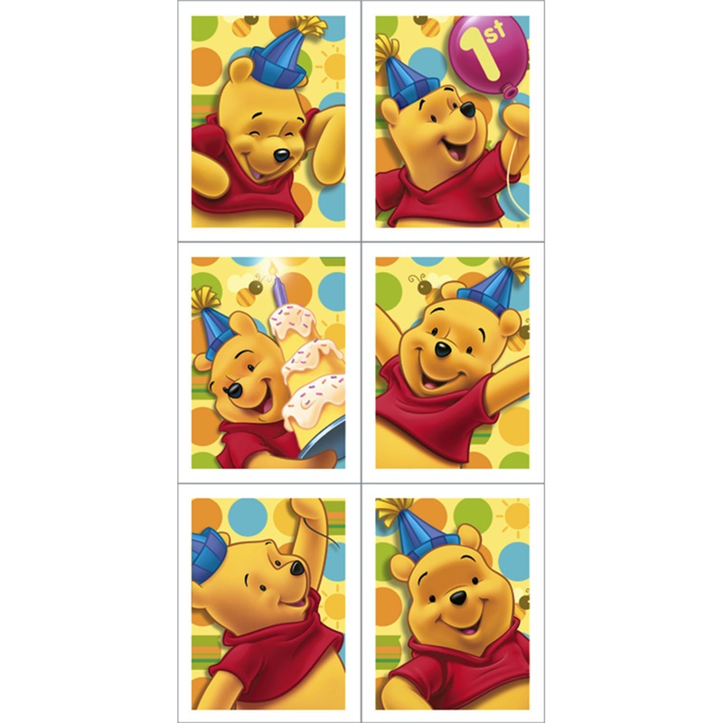 Pooh's 1st Birthday Stickers 4pcs