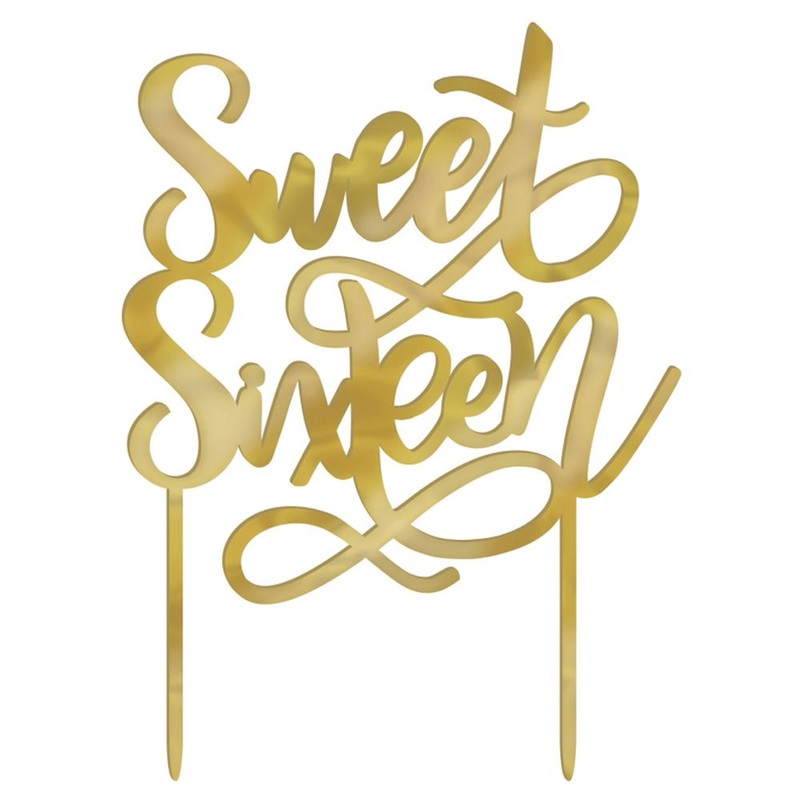 Sweet Sixteen Cake Topper Plastic