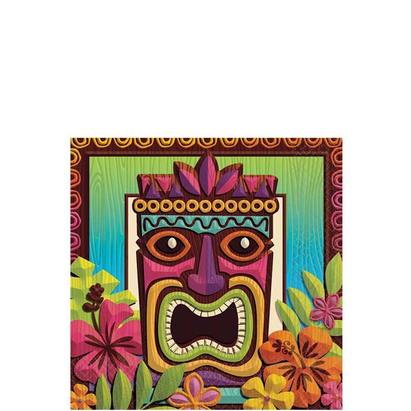 Tropical Tiki Beverage Tissues Big Party Pack 125pcs