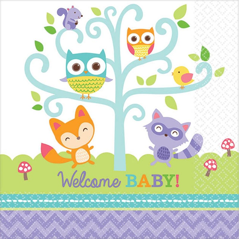 Woodland Welcome Beverage Tissues 16pcs