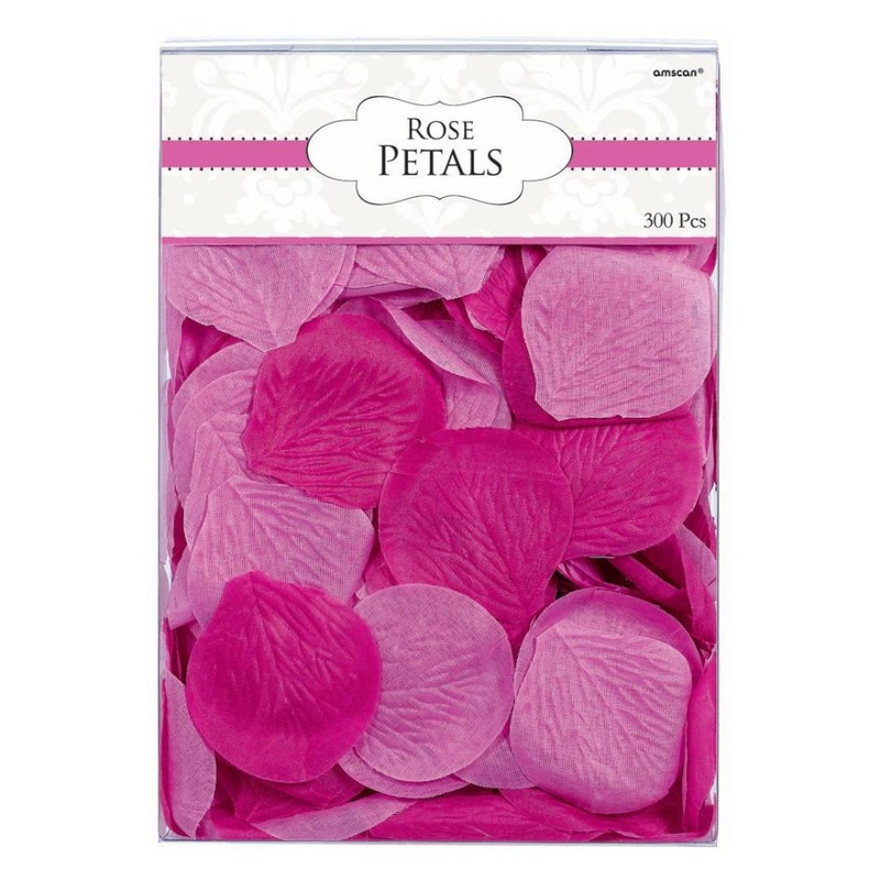 Bright Pink Fabric Confetti Petals 2in, 300pcs
