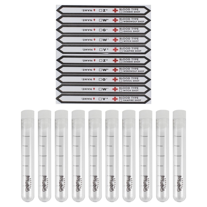 Halloween Customisable Test Tube Shot Glasses 10pcs