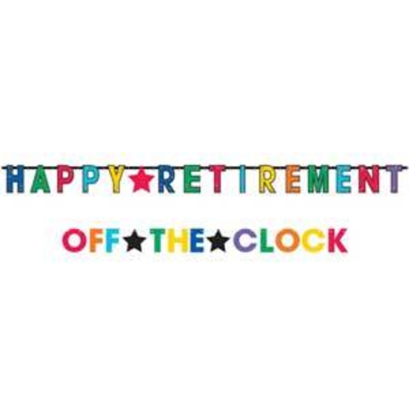 Happy Retirement Jumbo Letter Banners 2pcs