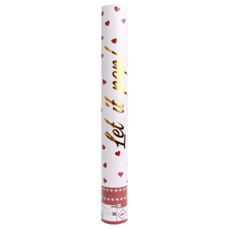 Heart Confetti Cannon Round Paper 40cm