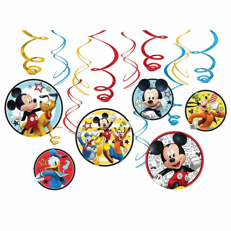 Mickey On The Go Swirl Decorations 12pcs