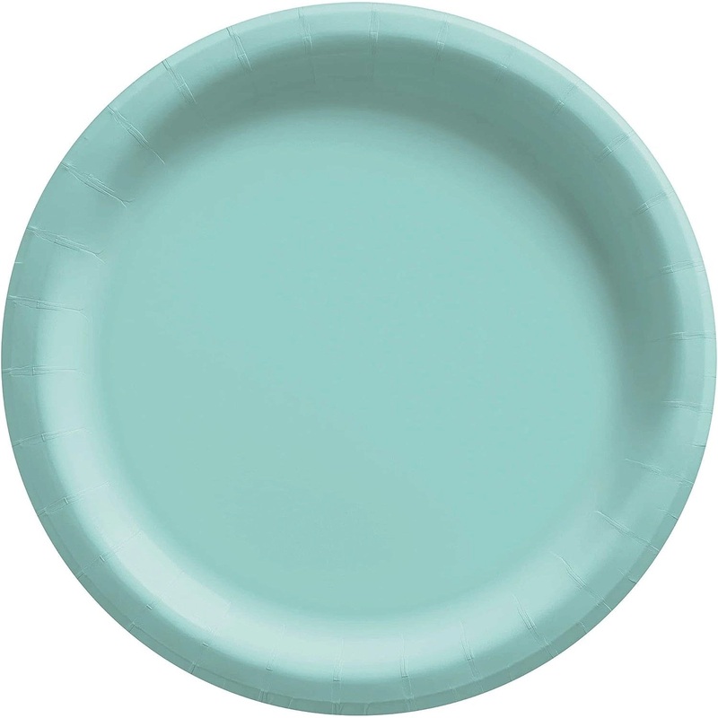 Robins Egg Blue Round Paper Plates Midcount 8in, 20pcs