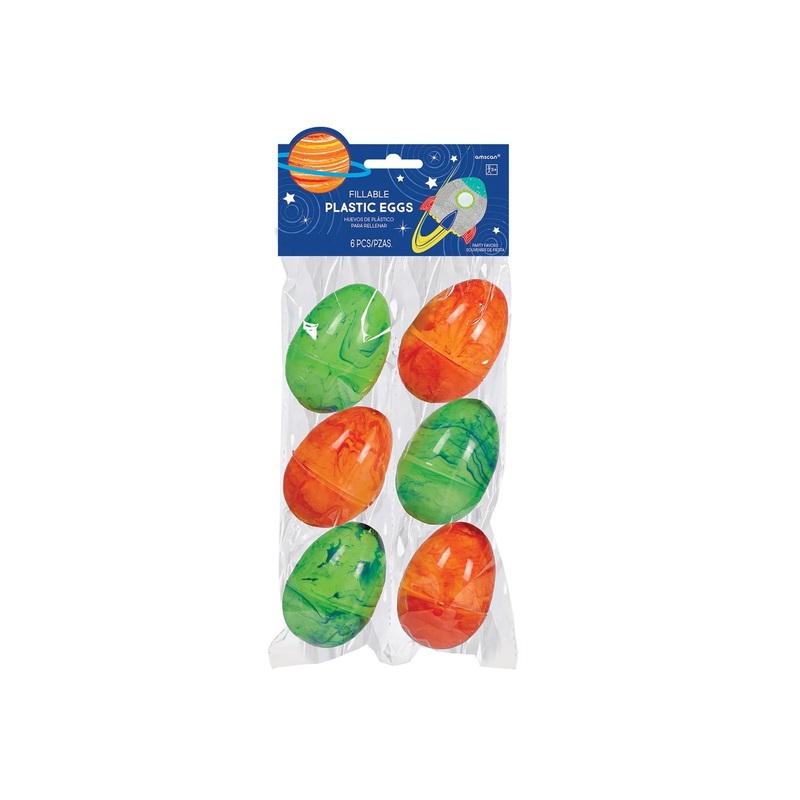 Space Fillable Large Platic Eggs 6pcs