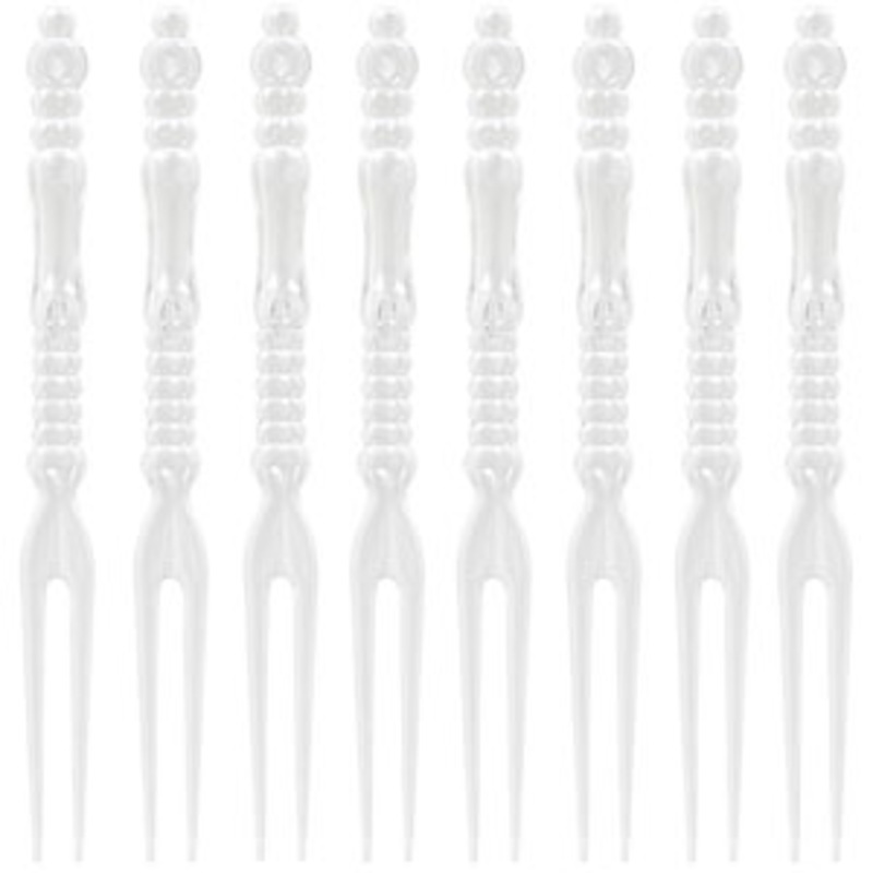 Translucent Plastic Fork Picks 200pcs