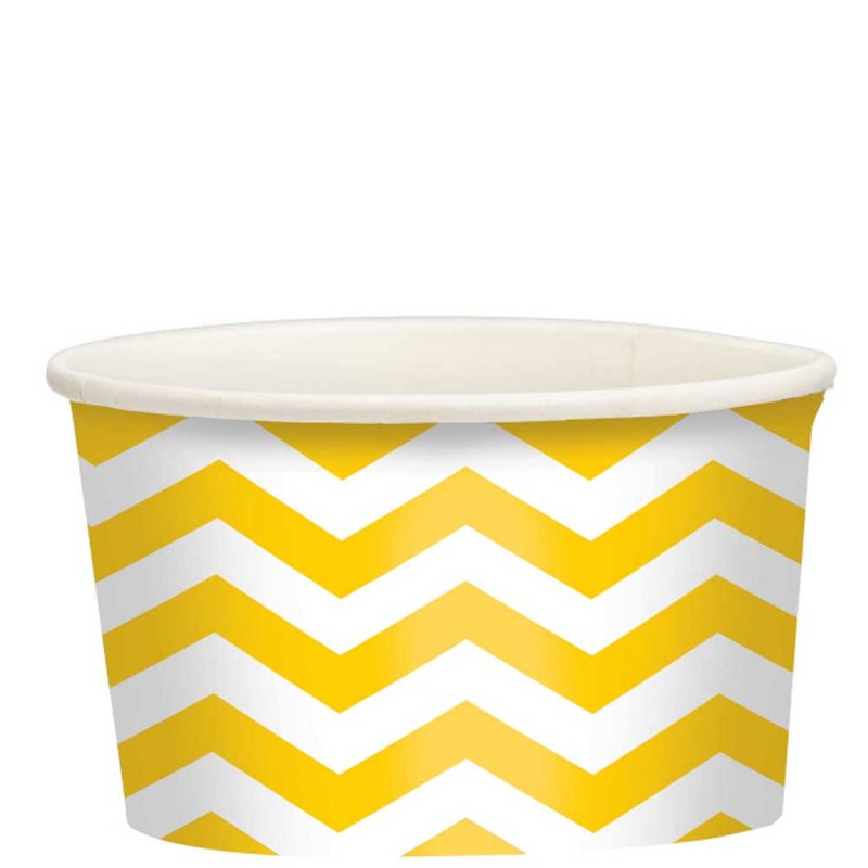 Yellow Sunshine Chevron Printed Paper Treat Cups 20pcs