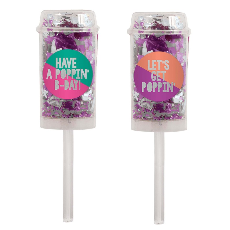 Young and Fab Push Up Confetti Poppers 2pcs