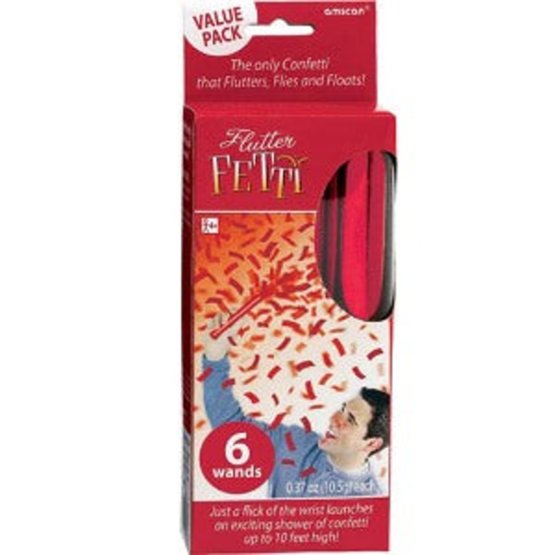 Apple Red Flutter Fetti Confetti 6pcs