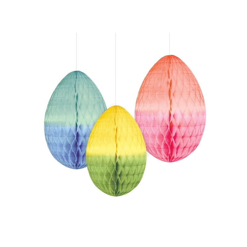 Easter Eggs Honeycomb Decoration 3pcs