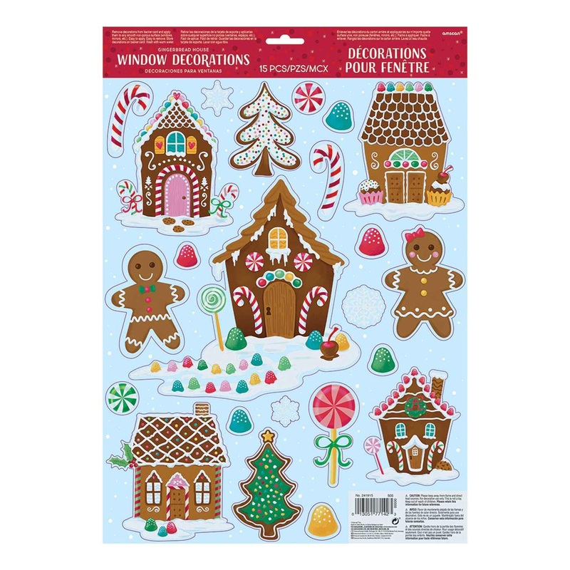 Gingerbread House Vinyl Window Decorations