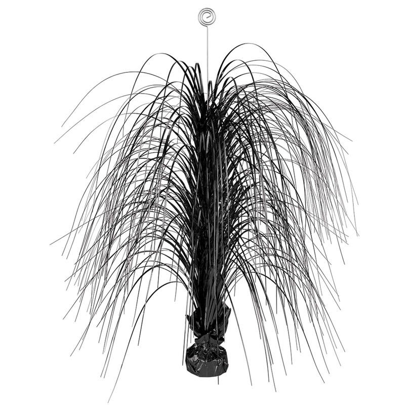 Jet Black Large Spray Foil Centerpiece 28in