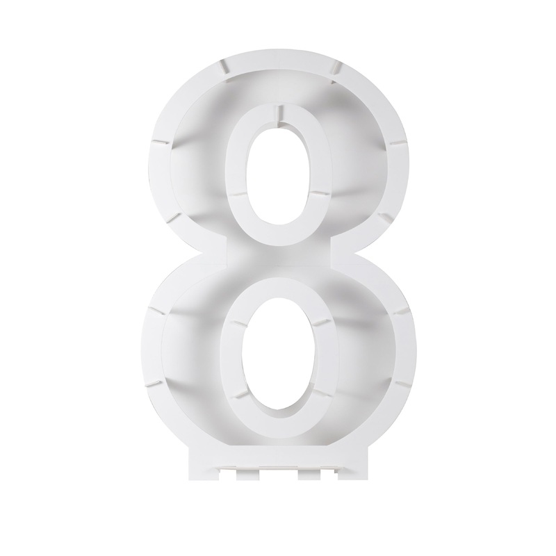 Mix It Up Balloon Mosaic Number Stand 8 Decoration