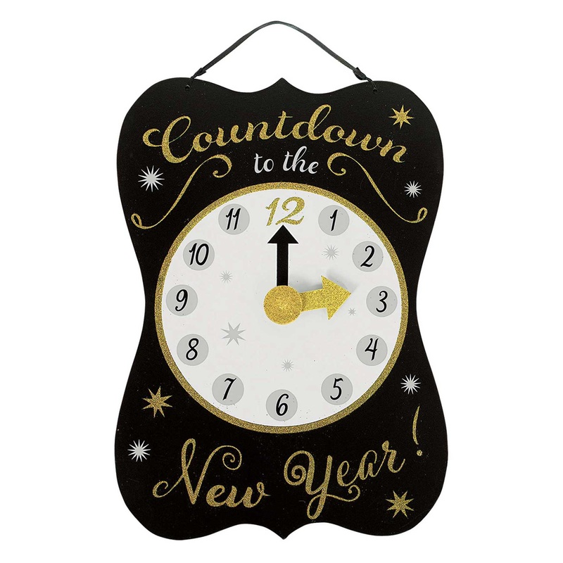 New Year Countdown Glitter Sign 15in