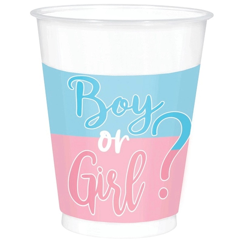 The Big Reveal Plastic Cups 16oz, 25pcs