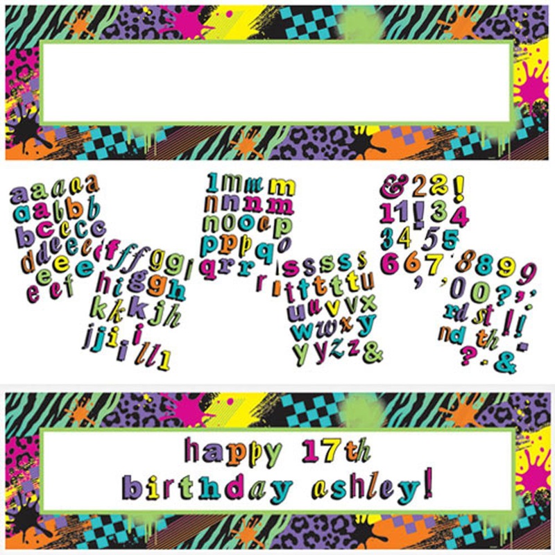 Totally 80's Personalized Giant Sign Banner 65 x 20in