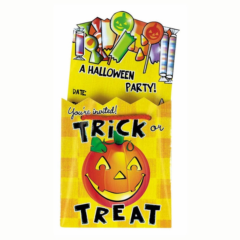 Trick Or Treat Novelty Invitations 8pcs