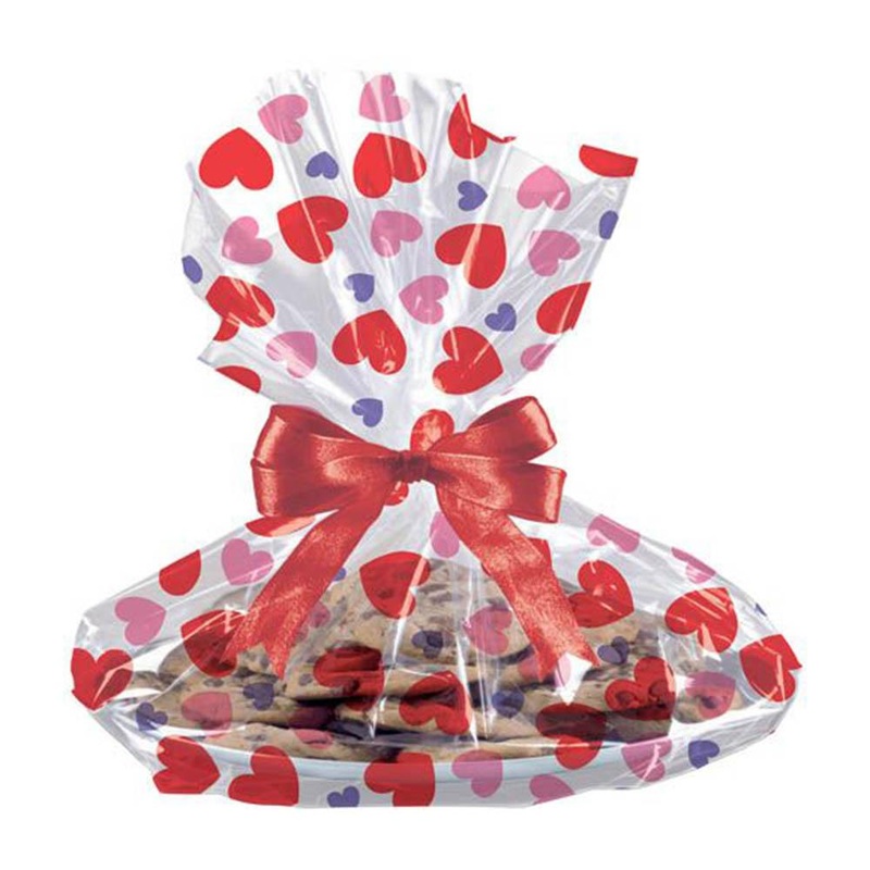 Valentines Day Cello Cookie Bags 6pcs