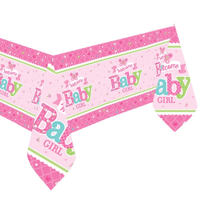 Welcome Little One Baby Girl Paper Tablecover