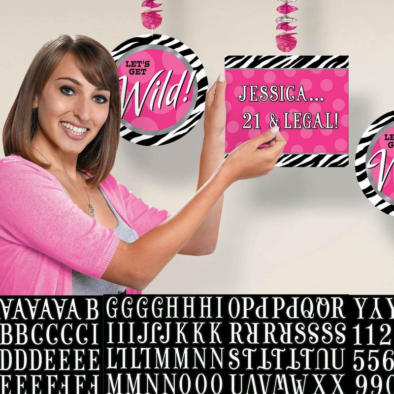 Zebra Party Personalized Dangling Cutouts 3pcs