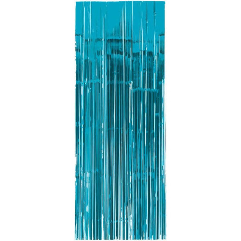 Caribbean Blue Metallic Curtain 8ft X 3ft