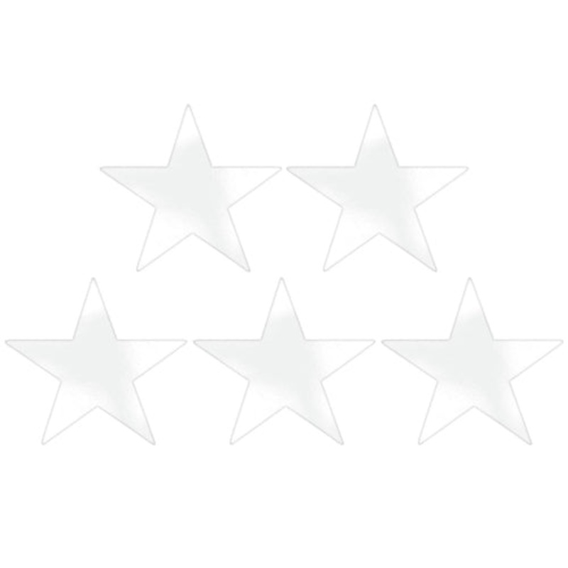 Frosty White Star Foil Cutout 9in 5pcs