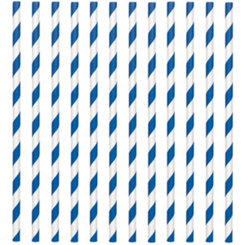 Royal Blue Paper Straws 24pcs
