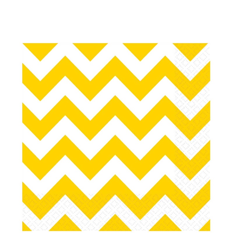 Yellow Sunshine Chevron Lunch Tissues 16pcs