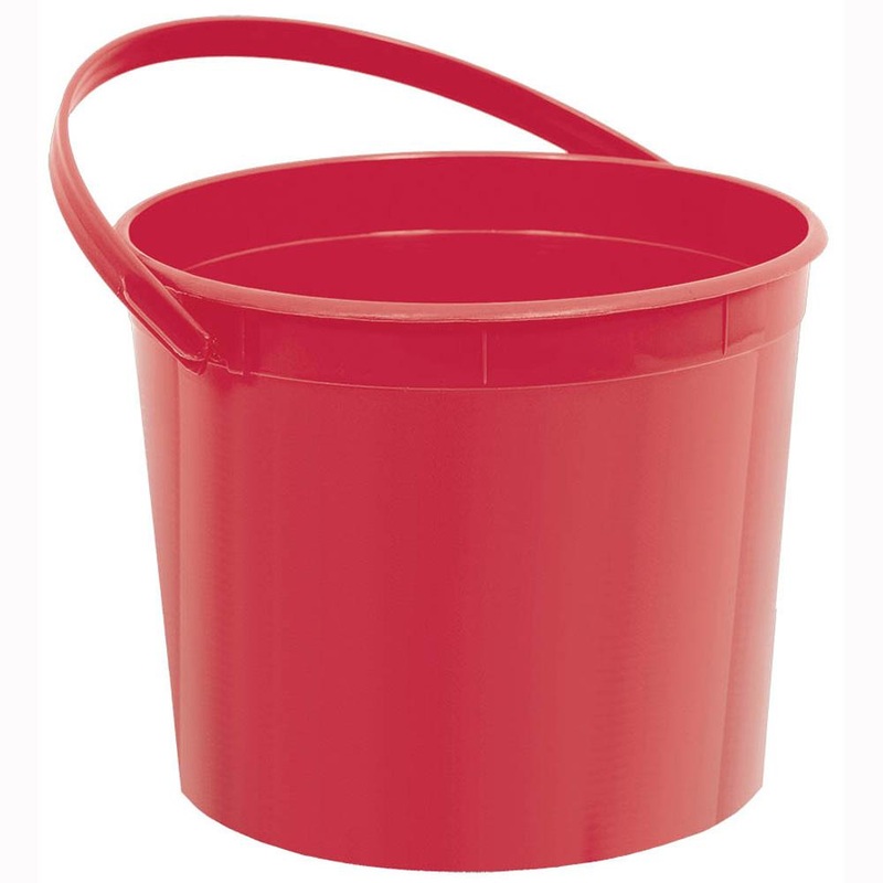 Apple Red Plastic Bucket 4.50in x 6.25in