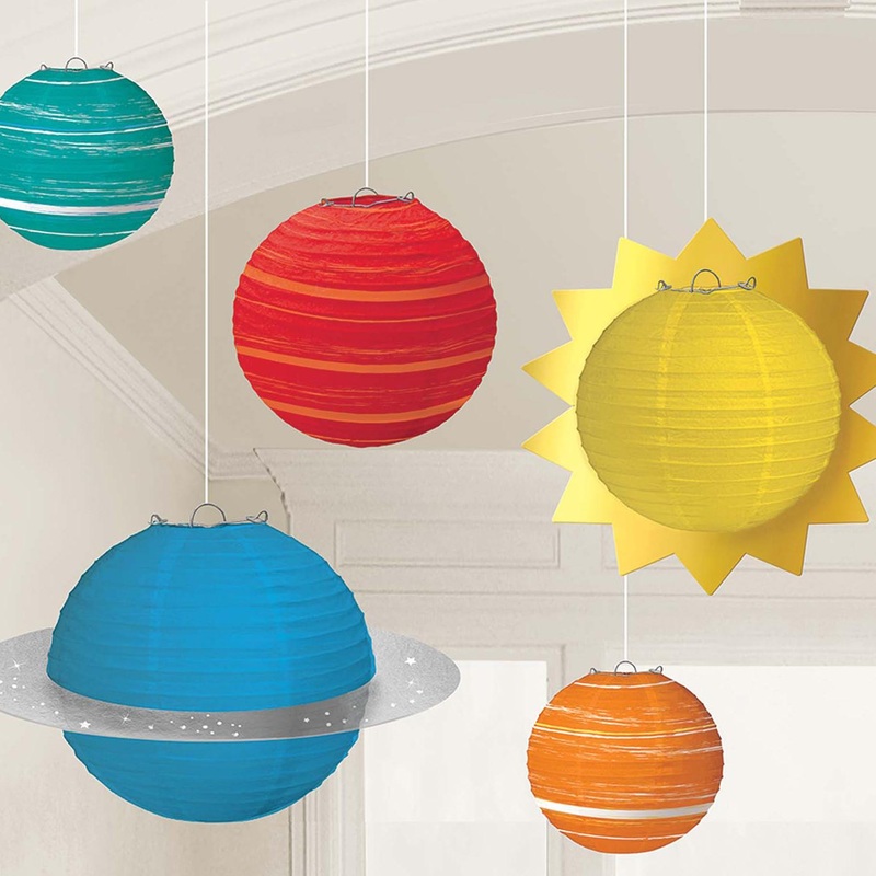 Blast Off Birthday Planet Lanterns 5pcs