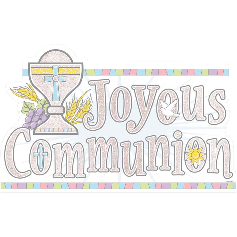Communion Plastic Glitter Cutout 18in