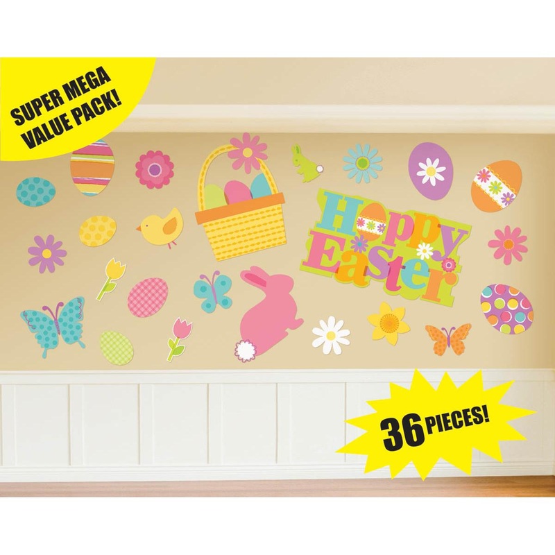Easter Printed Paper Cutouts 36pcs