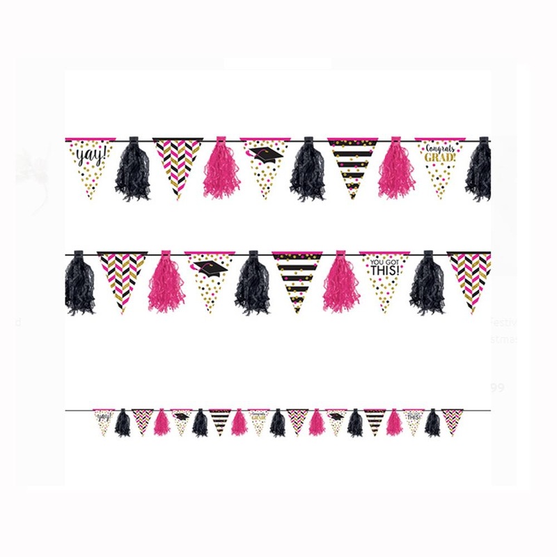 Gold Confetti Grad Tassel Garland