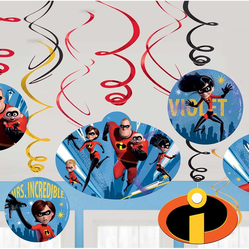 Incredibles 2 Swirl Decoration Value Pack 12pcs