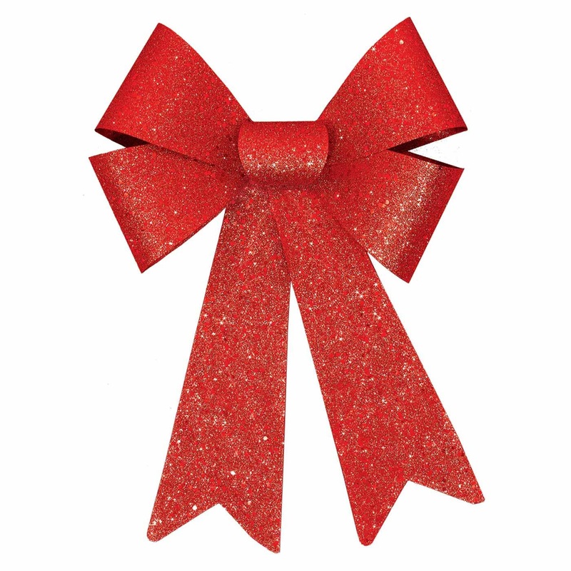 Red Glitter Bow 13in x 9in