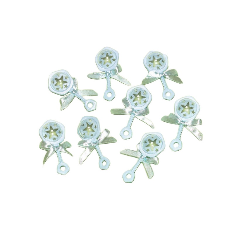 Baby Rattle Blue Favors 8pcs