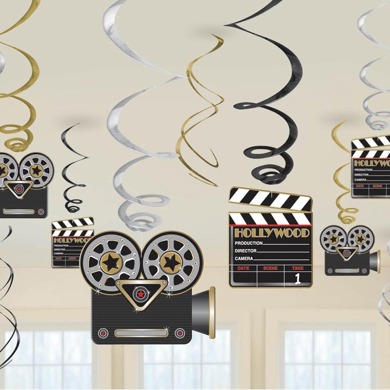 Lights! Camera! Action! Swirl Decorations 12pcs