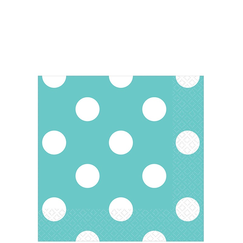 Robins Egg Blue Dots Beverage Tissues 16pcs
