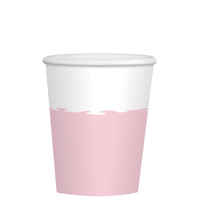 Rose Gold Birthday Paper Cups 250ml, 8pcs