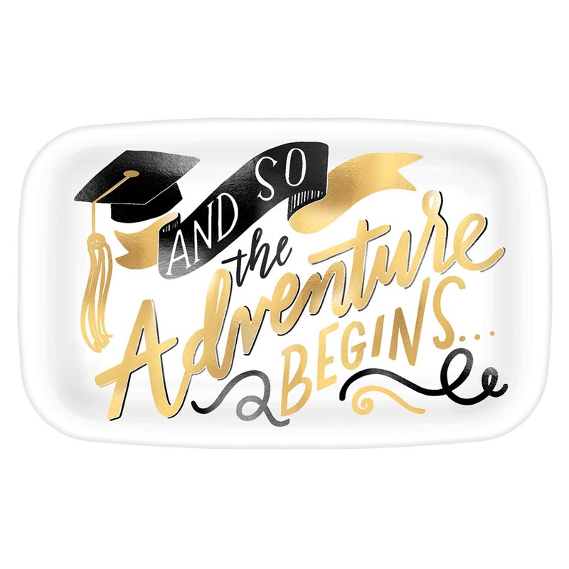 The Adventure Begins Rectangular Plastic Platter