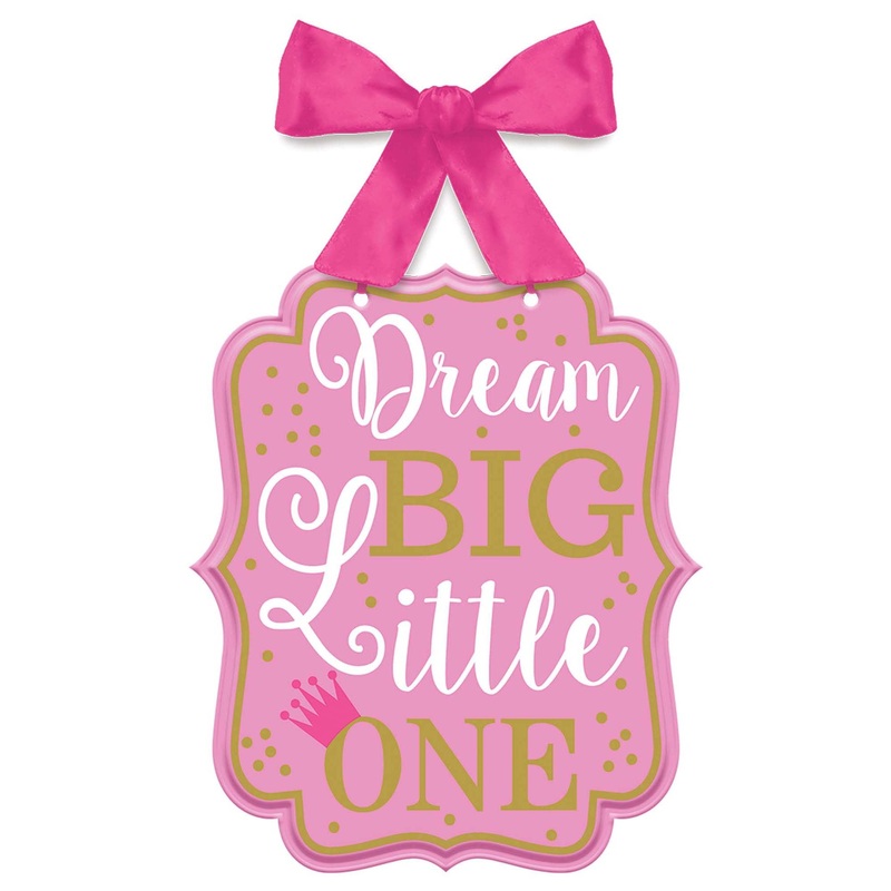 1st Birthday Girl Sign With Ribbon Hanger