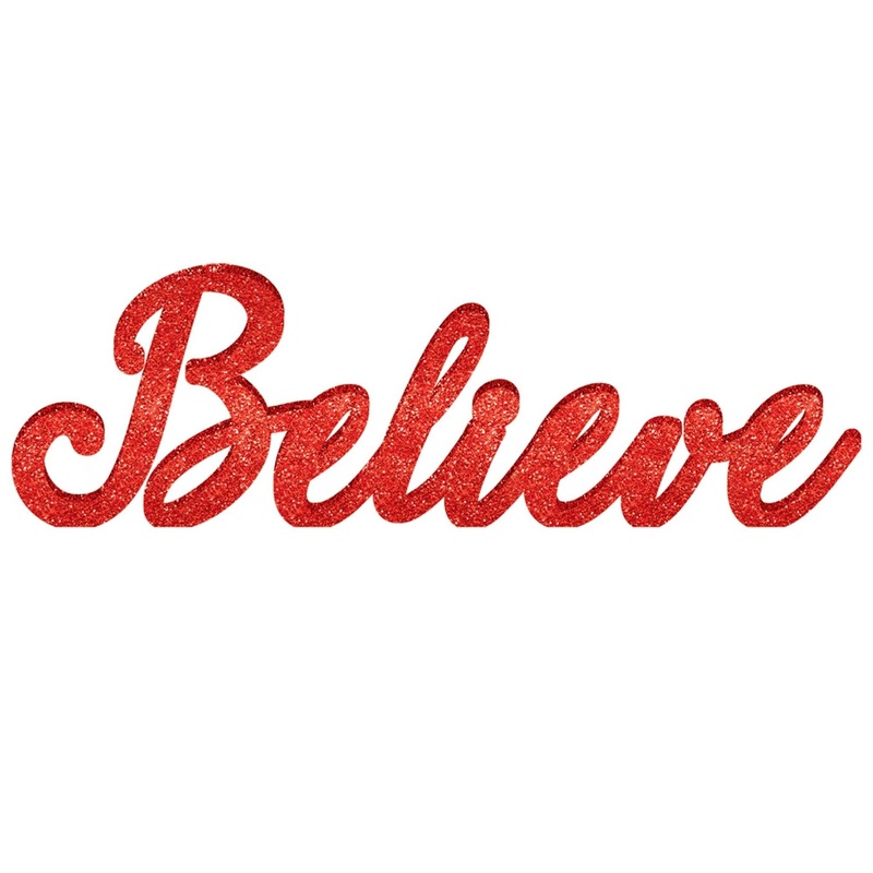 Believe Glitter Standing Decoration