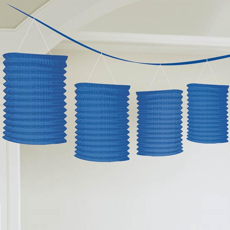 Bright Royal Blue Paper Lantern Garland 12ft