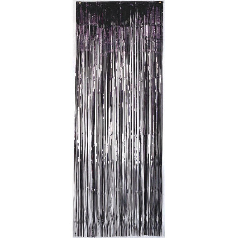 Jet Black Metallic Curtain 8 x 3ft
