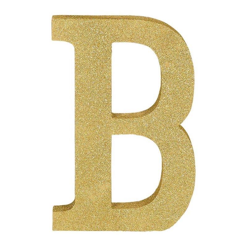Letter B Glitter Wood Table Decoration